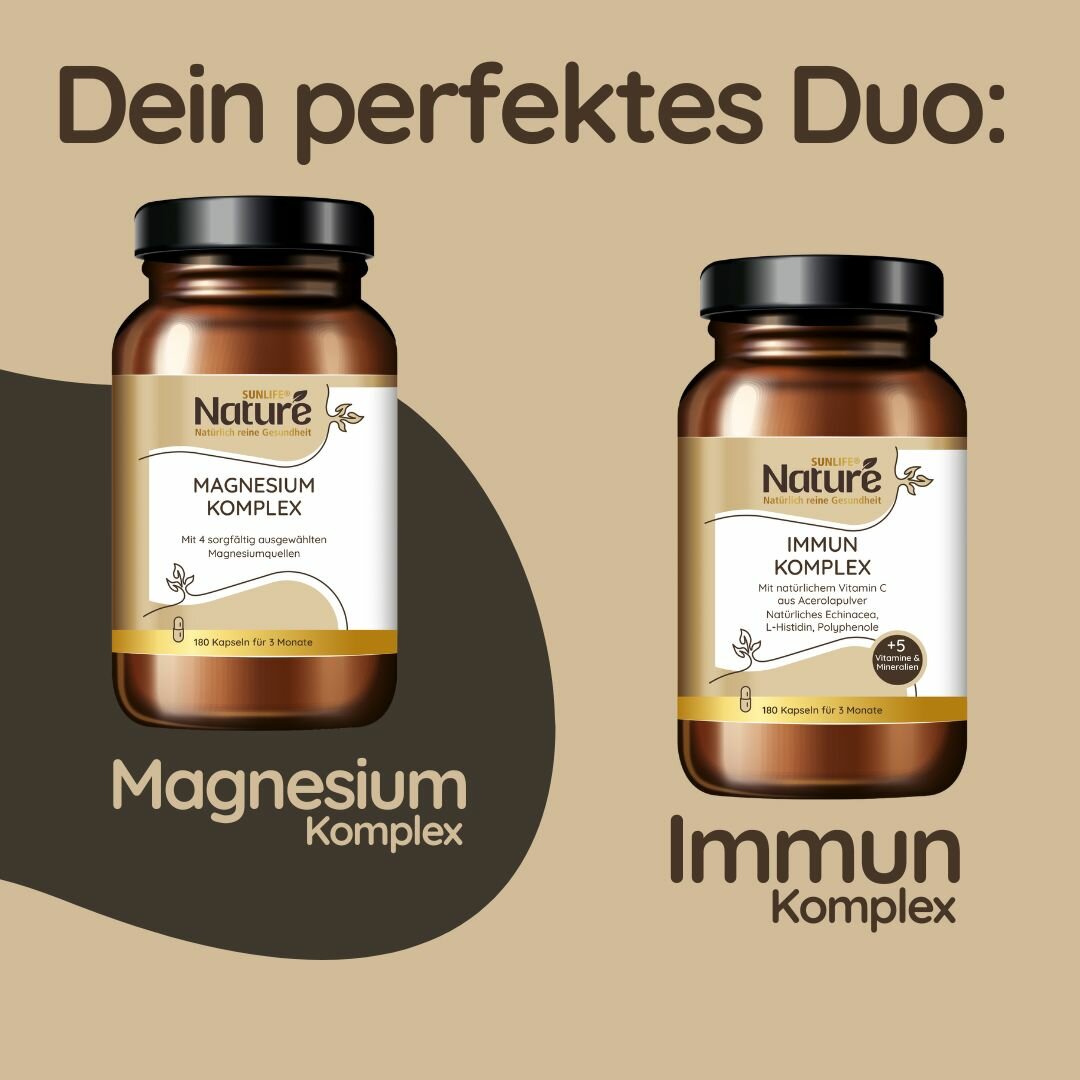 SUNLIFE Nature Nahrungsergänzungsmittel - Etikett in braun, weiß