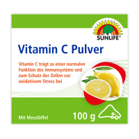 SUNLIFE® Vitamin C Pulver Zitronengeschmack 100g Immunsystem Abwehrkräfte Pulver Zellschutz Gesundheit + L-Ascorbinsäure