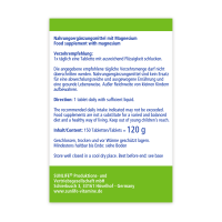 SUNLIFE® Magnesium 300 mg Tabletten Müdigkeit Muskeln Knochen Energie Mineral Entspannung 150 Stk + Vitamin C E & Melisse