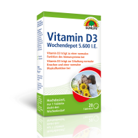 SUNLIFE® Vitamin D3 Wochendepot 20 Tabletten Knochen Zähne Langzeitwirkung Immunsystem Gesund Sonnenvitamin