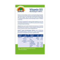 SUNLIFE® Vitamin D3 Wochendepot 20 Tabletten Knochen Zähne Langzeitwirkung Immunsystem Gesund Sonnenvitamin