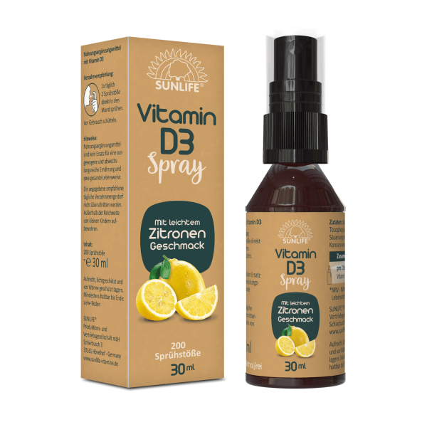 SUNLIFE® Vitamin D3 Spray Knochen Zähne Immunsystem Gesund Sonnenvitamin