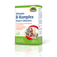 SUNLIFE® Vitamin B-Komplex Depot Tabletten 60 Stk Energiestoffwechsel Langzeitversorgung Energie Nervensystem + Aminosäuren & Vitamin B1 B2 B6