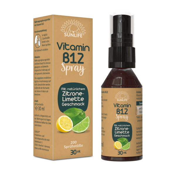 SUNLIFE® Vitamin B12 Spray hochdosiert Energie &...