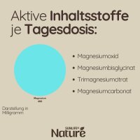 SUNLIFE® NATURE Magnesium Komplex 400mg Kapseln 3 Monats-Pack Müdigkeit Muskeln Energie Mineral Entspannung 180 Stk