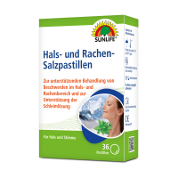 SUNLIFE® Hals- und Rachen- Salzpastillen 36 Stk Halsschmerzen Rachen Hustenreiz Schleimlösung Stimmbelastung