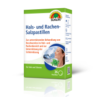 SUNLIFE® Hals- und Rachen- Salzpastillen 36 Stk Halsschmerzen Rachen Hustenreiz Schleimlösung Stimmbelastung
