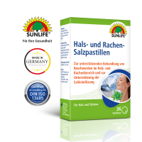 SUNLIFE® Hals- und Rachen- Salzpastillen 36 Stk Halsschmerzen Rachen Hustenreiz Schleimlösung Stimmbelastung