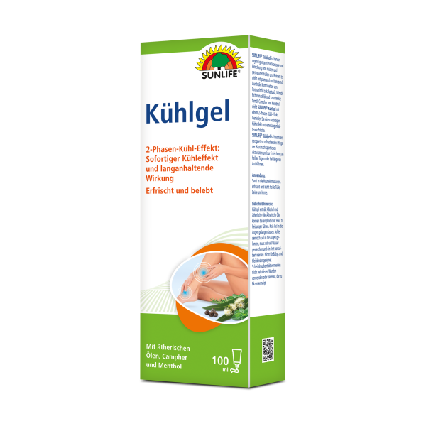 SUNLIFE® Kühlgel 100 ml Gelenkschmerzen Pflege Muskelentspannung Haut Wandern Massagegel Durchblutungsfördernd Laufen Fitness Erfrischung