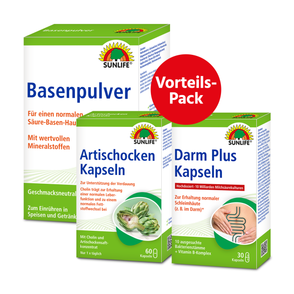 SUNLIFE® Vorteils-Pack Verdauung Darm Stoffwechsel Immunsystem Leber Säure-Basen Artischocke