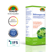 SUNLIFE® Melissengeist EN 500 ml Beruhigung Entspannung Kräuter Durchblutung Natur Pflanzlich Magen-Darm Unwohlsein 15 Heilkräuter