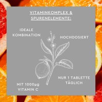 SUNLIFE® Biotin Plus 60 Tabletten hochdosiert für Haut Haare Nägel + Selen Zink Vitamin A B2 B12 C D3 E Mangan Kupfer Komplex