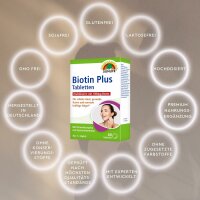 SUNLIFE® Biotin Plus 60 Tabletten hochdosiert für Haut Haare Nägel + Selen Zink Vitamin A B2 B12 C D3 E Mangan Kupfer Komplex