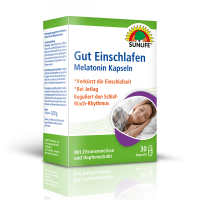 SUNLIFE® Melatonin Kapseln 30 Stk zum Einschlafen Schlafhilfe Schlafmittel 1 mg + Zitronenmelisse Extrakt Hopfen Extrakt