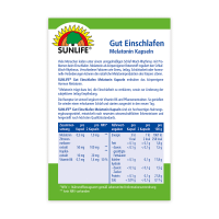 SUNLIFE® Melatonin Kapseln 30 Stk zum Einschlafen Schlafhilfe Schlafmittel 1 mg + Zitronenmelisse Extrakt Hopfen Extrakt