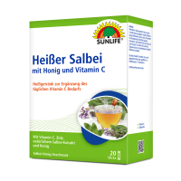 SUNLIFE® Heißer Salbei 20 Sticks Wärme Erkältungszeit Beruhigend Entspannend Tee Immunsystemstärkung + Honig & Vitamin C