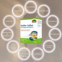 SUNLIFE® Heißer Salbei 20 Sticks Wärme Erkältungszeit Beruhigend Entspannend Tee Immunsystemstärkung + Honig & Vitamin C
