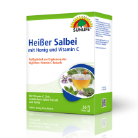 SUNLIFE® Heißer Salbei 20 Sticks Wärme Erkältungszeit Beruhigend Entspannend Tee Immunsystemstärkung + Honig & Vitamin C