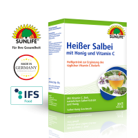 SUNLIFE® Heißer Salbei 20 Sticks Wärme Erkältungszeit Beruhigend Entspannend Tee Immunsystemstärkung + Honig & Vitamin C