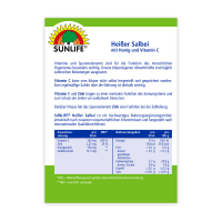SUNLIFE® Heißer Salbei 20 Sticks Wärme Erkältungszeit Beruhigend Entspannend Tee Immunsystemstärkung + Honig & Vitamin C