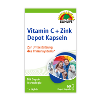 SUNLIFE® Vitamin C + Zink Depot Kapseln 60 Stk Immunsystem Langzeitversorgung Stärkung Abwehrkräfte Gesundheit + Vitalität